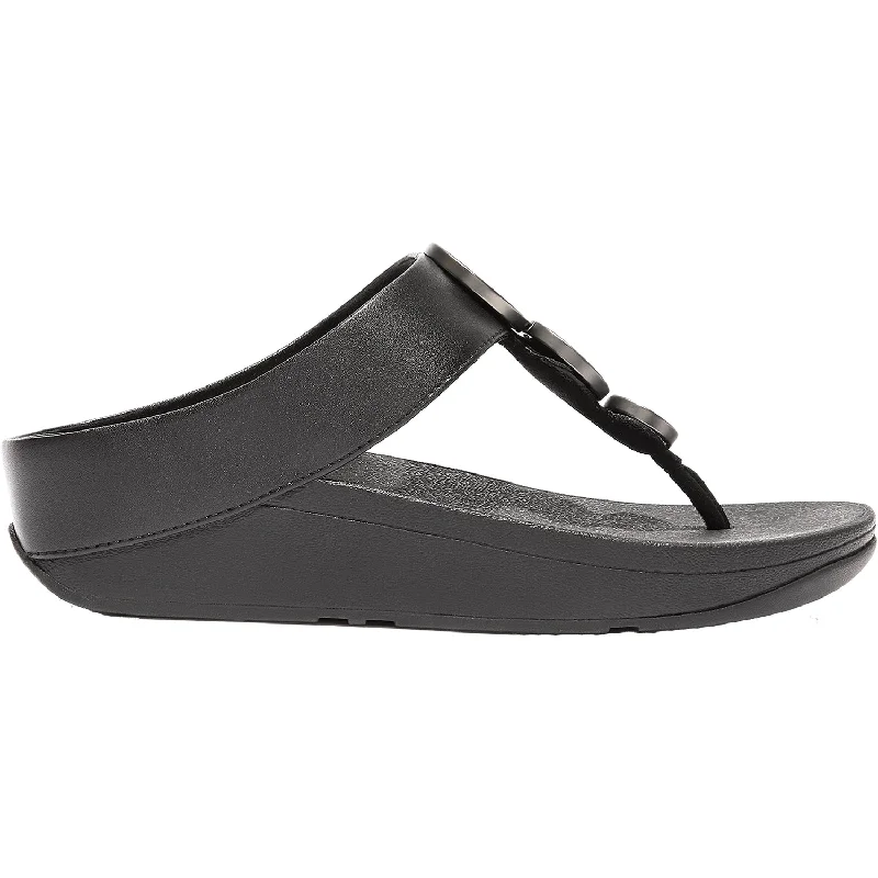 Men's sandals with a wide strap for supportWomen's FitFlop Halo Black Leather