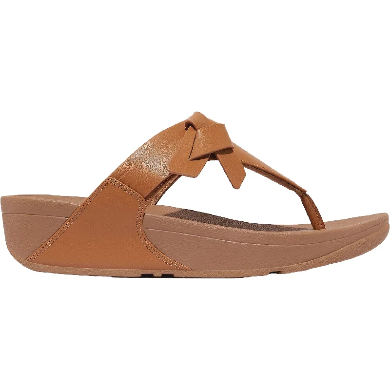 Men's sandals with a leather lining for comfortWomen's FitFlop LuLu Folded Knot Toe Post Sandal Desert Sand Leather