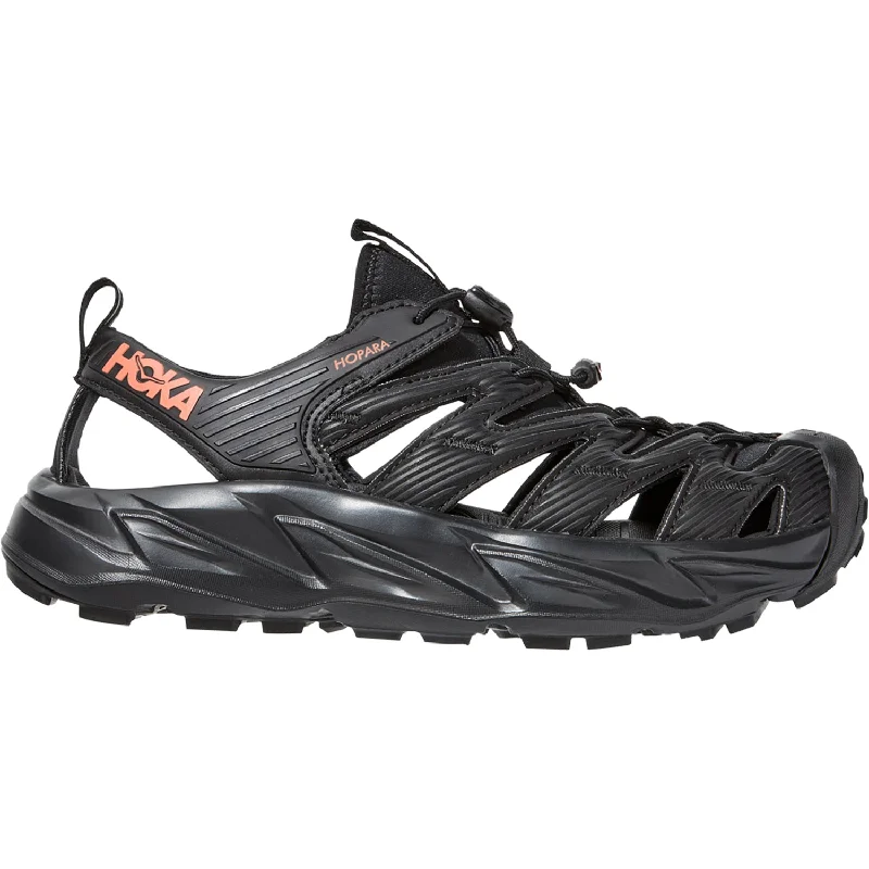 Flip - flop style men's sandals for beach wearWomen's Hoka One One Hopara Black/Fusion Coral Synthetic