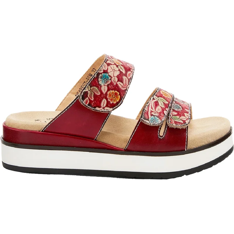 Men's sandals with a contrast stitching detailWomen's L'Artiste by Spring Step Dearest Red Multi Leather