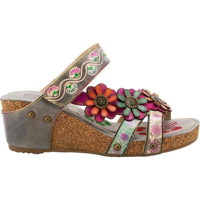 Men's sandals with a rubber sole for tractionWomen's L'Artiste by Spring Step Delight Grey Multi Leather