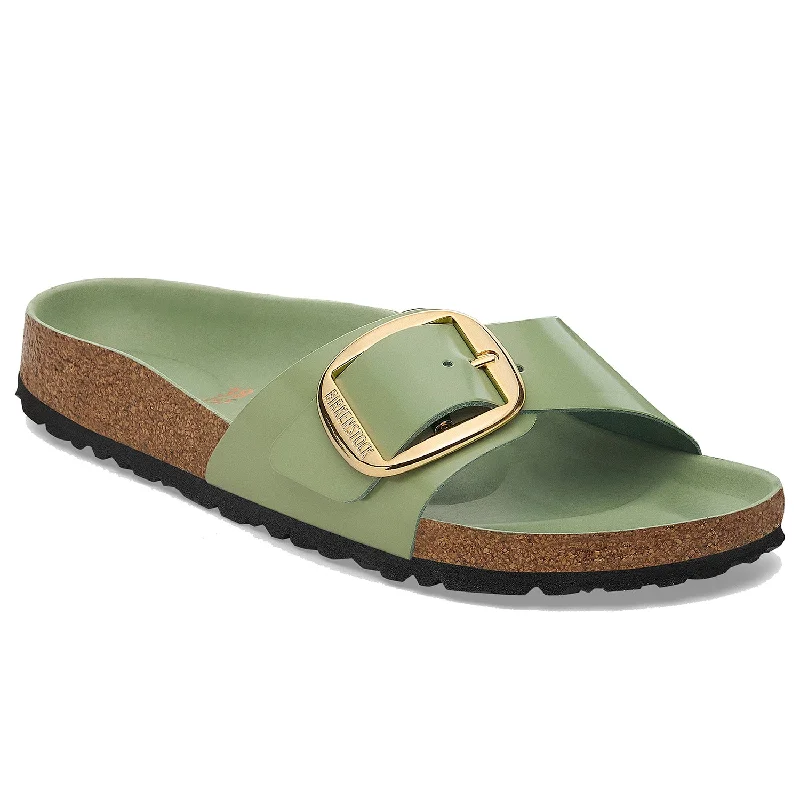 Men's sandals with a rubber sole for tractionWomen's Madrid Big Buckle High Shine Green Tea