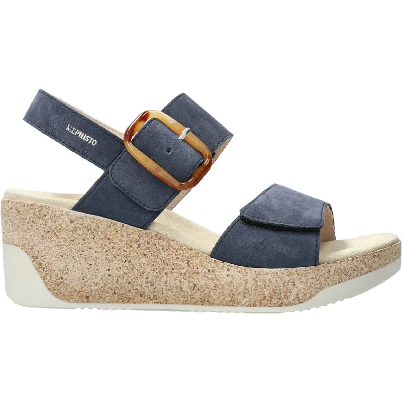 Men's sandals with a pointed toe for a stylish lookWomen's Mephisto Giulia Jeans Blue Suede
