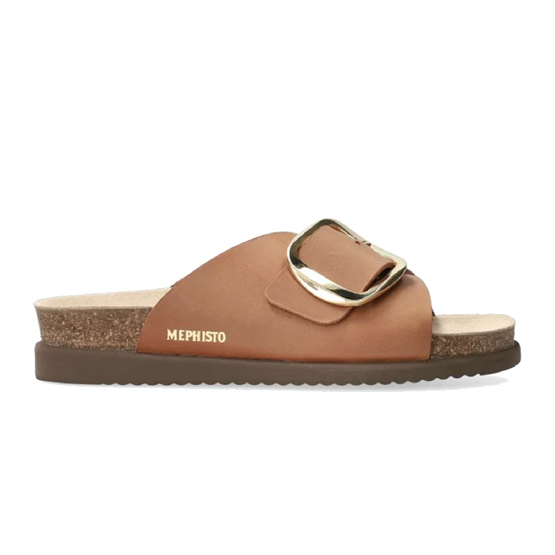 Men's sandals with a perforated leather upper for ventilationWomen's Mephisto Hariana Camel Scratch