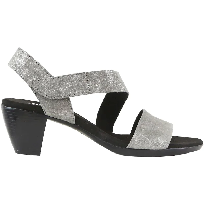 Men's sandals with a contrast stitching detailWomen's Munro Lucia Gunmetal Metallic Suede