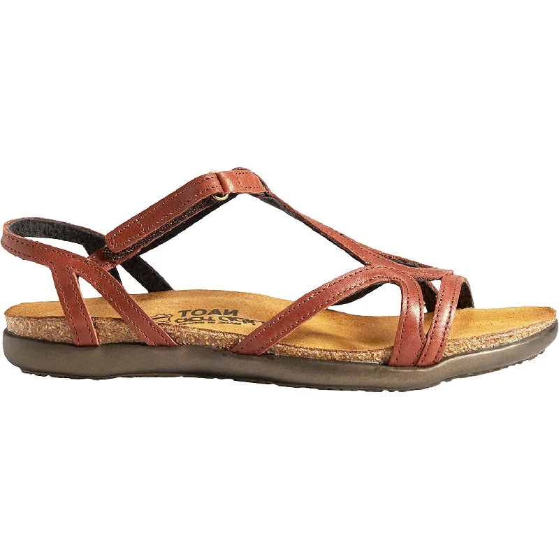 Men's sandals with a contrast stitching detailWomen's Naot Dorith Soft Chestnut Leather