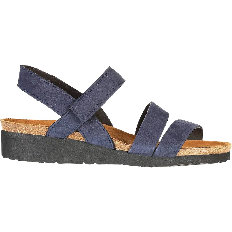 Men's sandals with a padded heelWomen's Naot Kayla Navy Velvet Nubuck