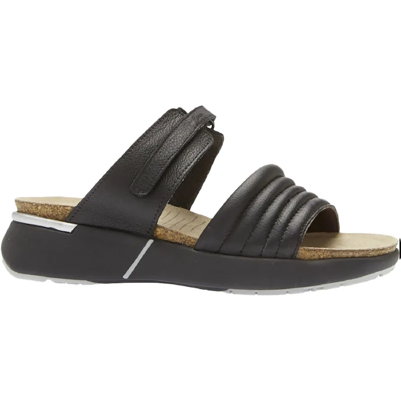 Men's leather sandals with an adjustable strapWomen's Naot Vesta Soft Black Leather