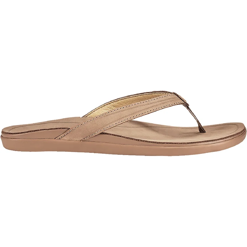 Men's sandals with a leather lining for comfortWomen's OluKai Aukai Tan Leather