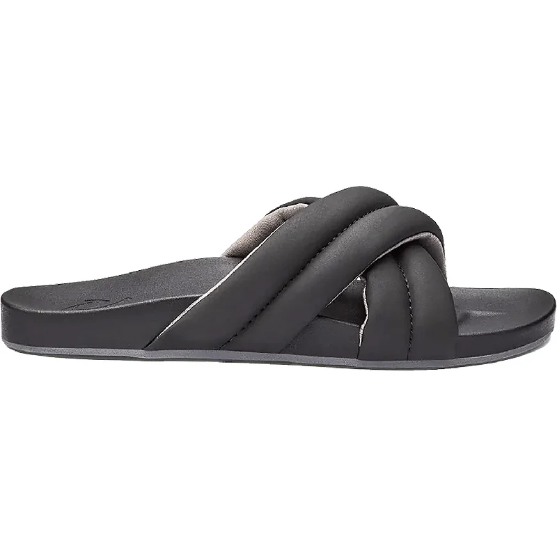 Men's sandals with a decorative buckle or charmWomen's OluKai Hila Black Synthetic