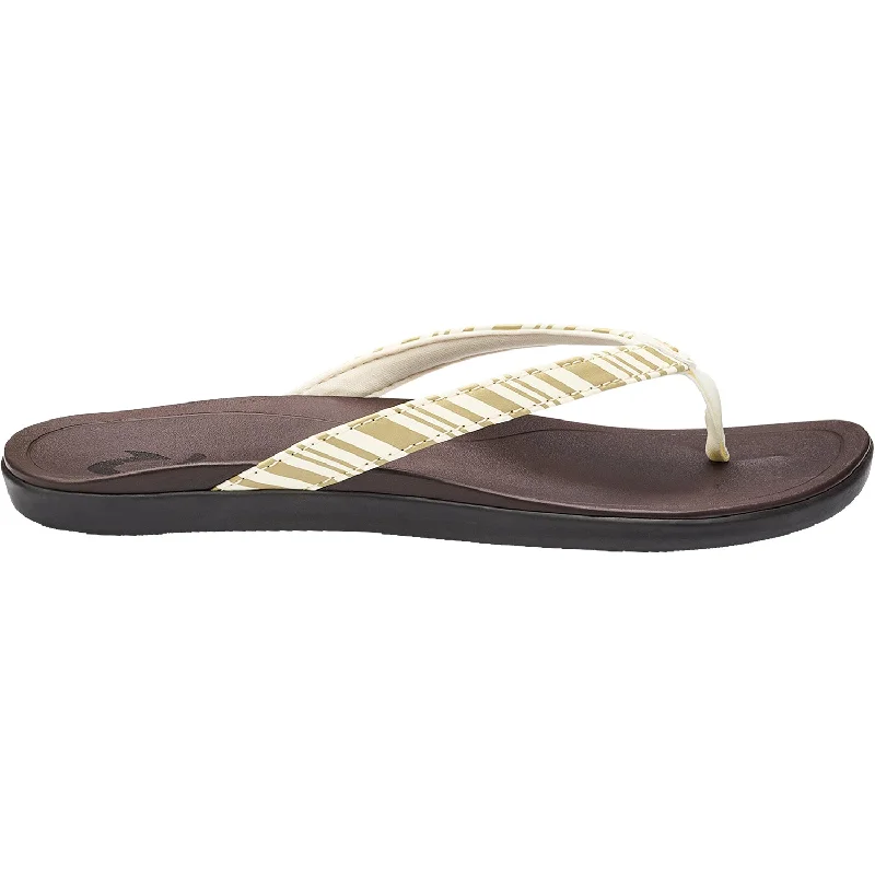 Men's sandals in a neutral color like black or brownWomen's OluKai Ho'opio Clay/Stripe Synthetic