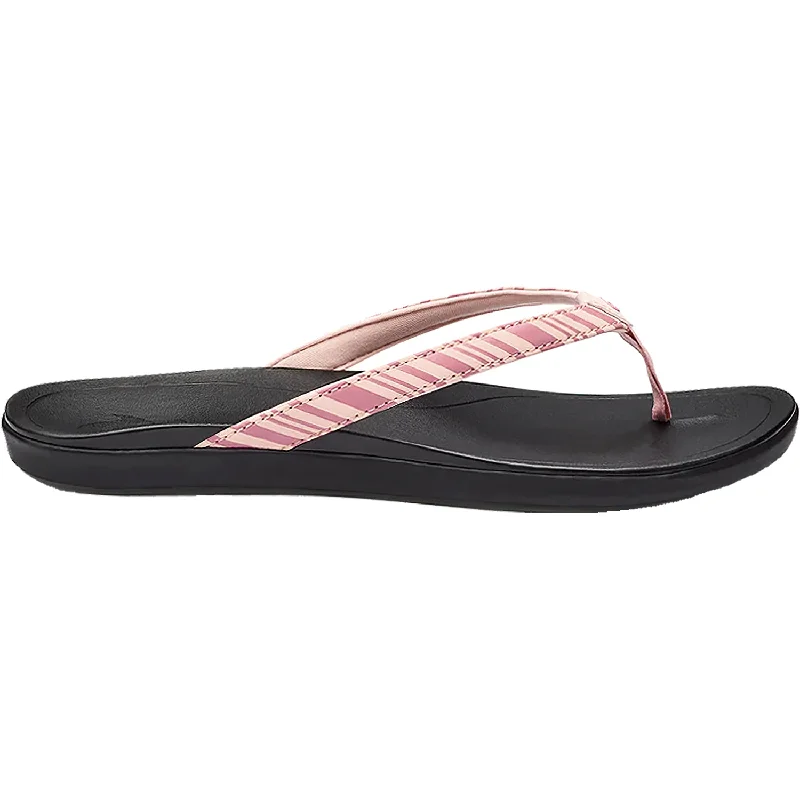 Men's sandals with a rubber sole for tractionWomen's OluKai Ho'opio Pink Clay/Stripe Synthetic