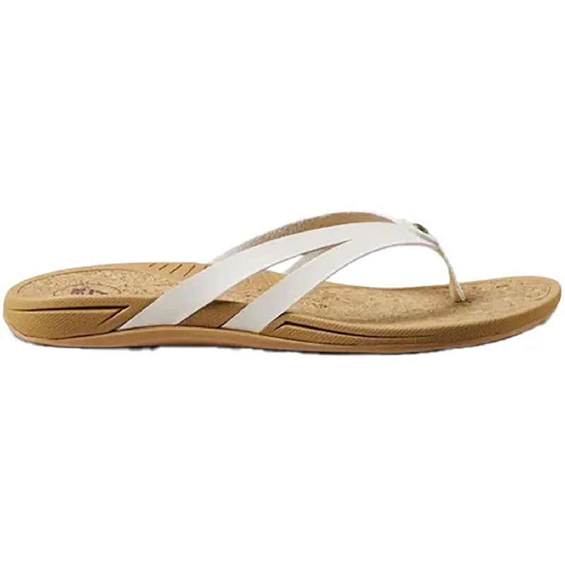Men's sandals with a buckle closureWomen's Reef Pacific Joy Whisper White Synthetic