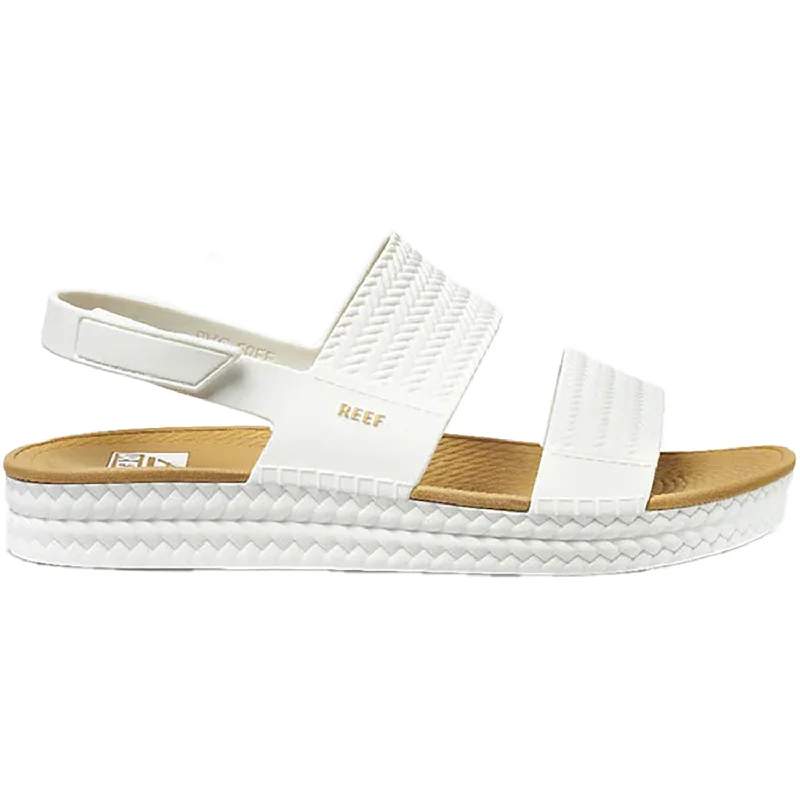 Men's sandals with a rubber sole for tractionWomen's Reef Water Vista White/Tan Synthetic