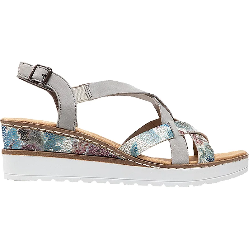 Men's sandals with a pointed toe for a stylish lookWomen's Rieker V3809-90 Fanni 09 White Multi/Cement Synthetic