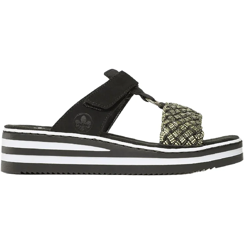 Men's sandals with a buckle closureWomen's Rieker V02P8-00 Regina P8 Black Synthetic