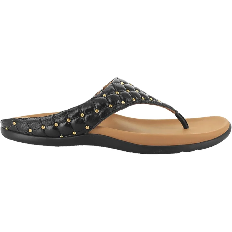 Men's sandals with a toe post designWomen's Strive Fiji Black Leather