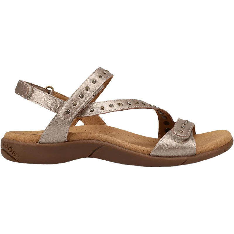 Men's sandals with a durable outer soleWomen's Taos Dazzle Champagne Leather