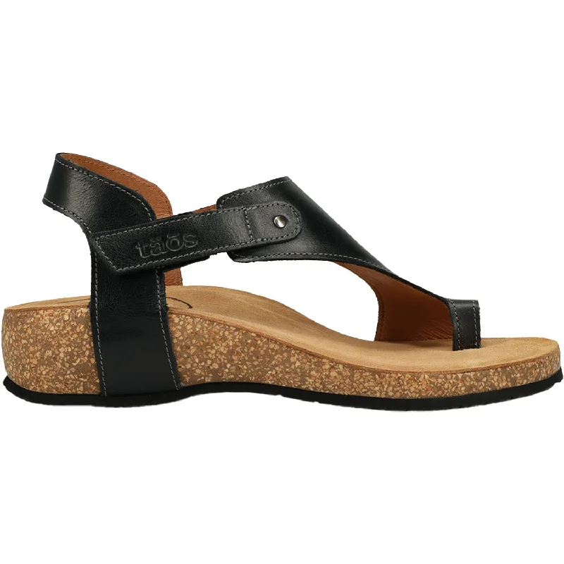 Men's sandals with a wide strap for supportWomen's Taos Fame Black Leather
