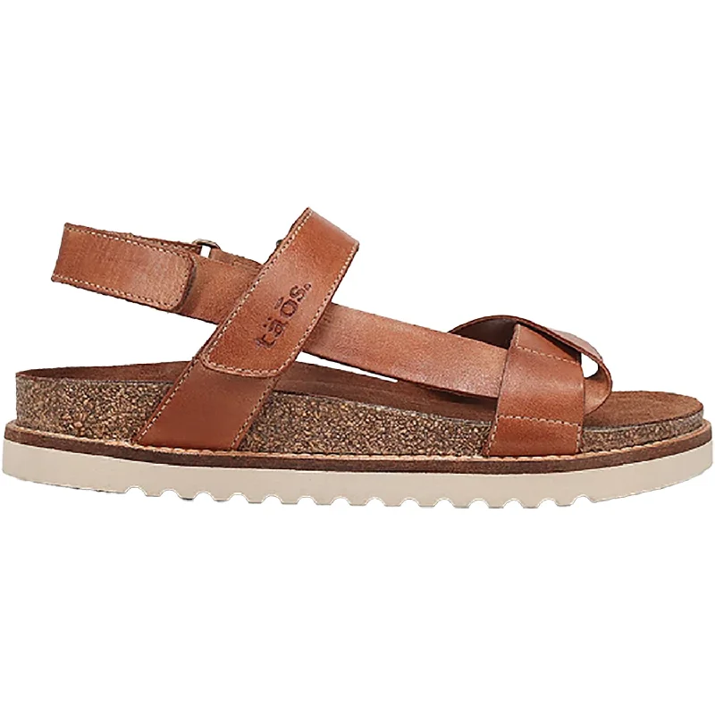 Waterproof men's sandals for water activitiesWomen's Taos Sideways Caramel Leather