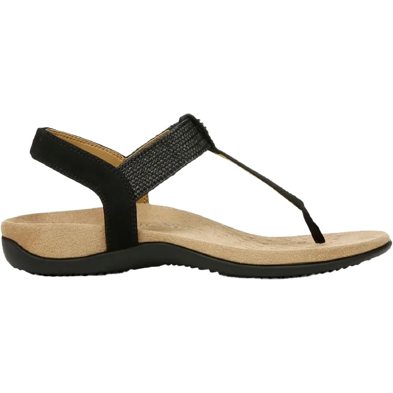Men's sandals with a leather lining for comfortWomen's Vionic Brea Black Nubuck Leather