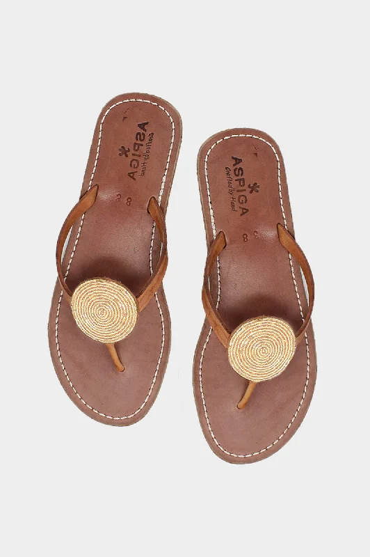 Men's sandals with a perforated leather upper for ventilationDisc Leather Sandals | Light Gold Men's sandals with a perforated leather upper for ventilationDisc Leather Sandals | Light Gold