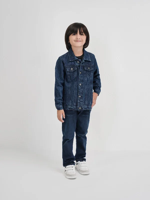 Men's sandals with a stretchy strap for a better fit"ROOVE" Denim Jacket with Side Pockets