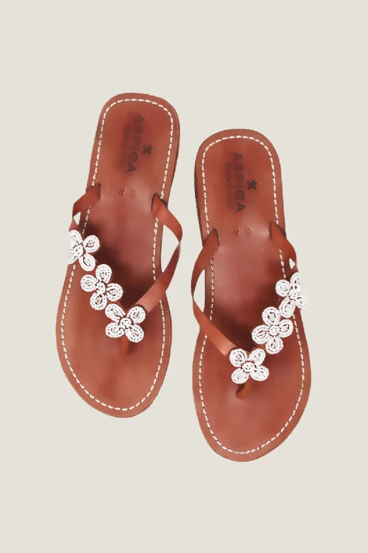 Men's sandals with a removable insole for cleaningTatu Heel Leather Sandals | White