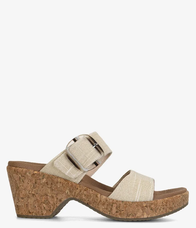 Men's sandals with a padded heelSkechers Brystol Cork Heel Sandals - Women