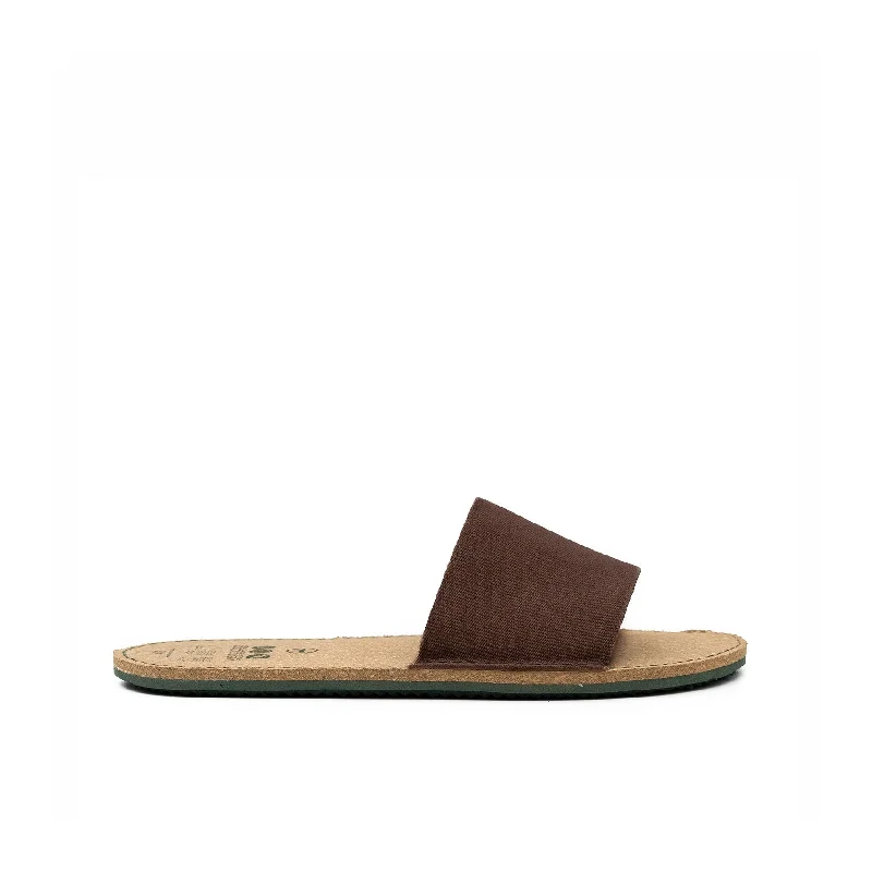 Men's sandals with a padded heelVegan sandal brown GAN006