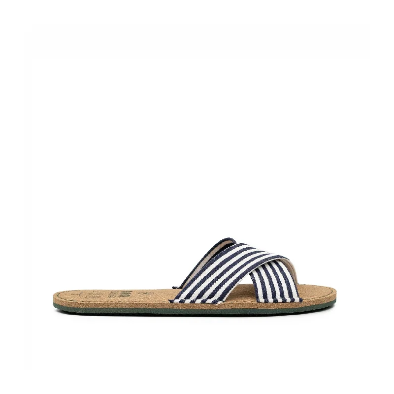 Men's sandals with a cushioned footbedVegan sandal white-blue SRI013
