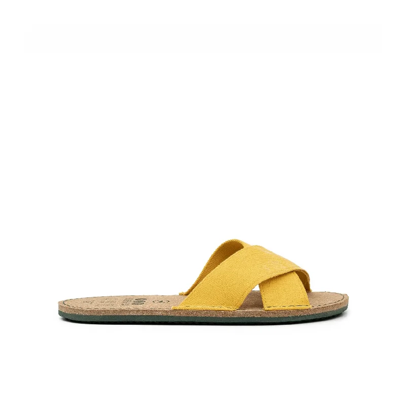 Men's sandals with a perforated leather upper for ventilationVegan sandal lemon SRI010 Men's sandals with a perforated leather upper for ventilationVegan sandal lemon SRI010