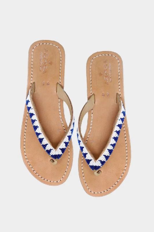 Men's sandals with a toe post designZiggy Sandals | White/Cobalt