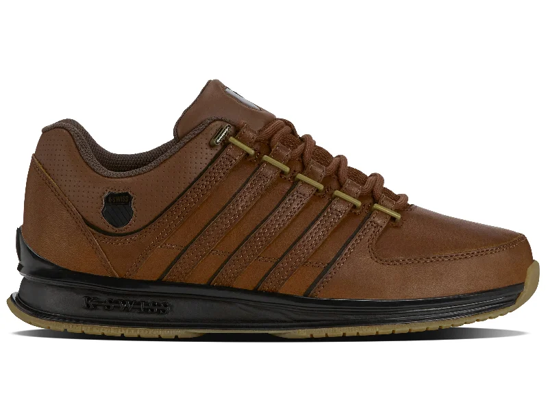 Men's high - top leather sneakers with a zip - up side01235-201-M | RINZLER | BROWN/BLACK Men's high - top leather sneakers with a zip - up side01235-201-M | RINZLER | BROWN/BLACK