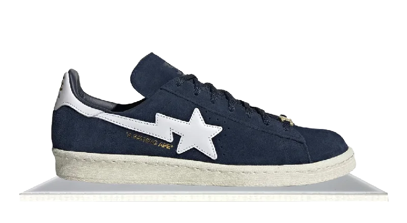 Men's tennis sneakers with a non - slip outsoleAdidas Campus 80s Bape Collegiate Navy Men's tennis sneakers with a non - slip outsoleAdidas Campus 80s Bape Collegiate Navy