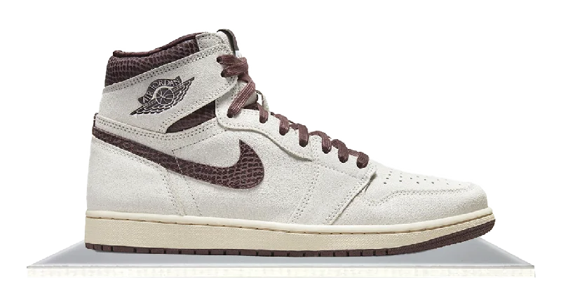 Men's black canvas sneakers with a red soleAir Jordan 1 High A Ma Maniére