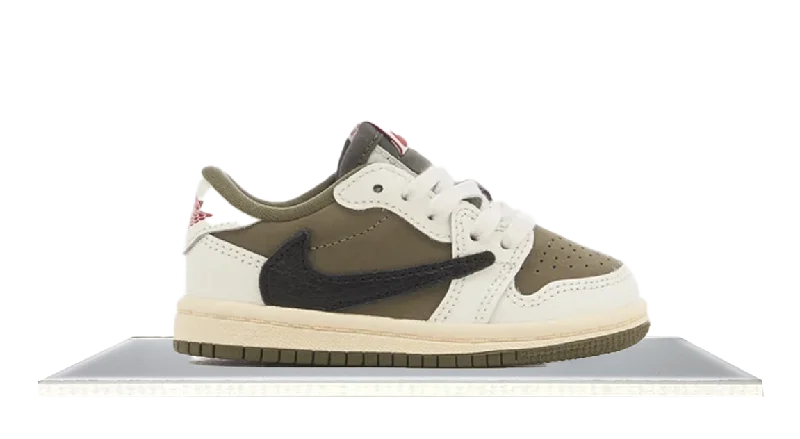 Men's multi - colored sneakers with a gradient effectAir Jordan 1 Low Travis Scott 'Medium Olive' TD Men's multi - colored sneakers with a gradient effectAir Jordan 1 Low Travis Scott 'Medium Olive' TD