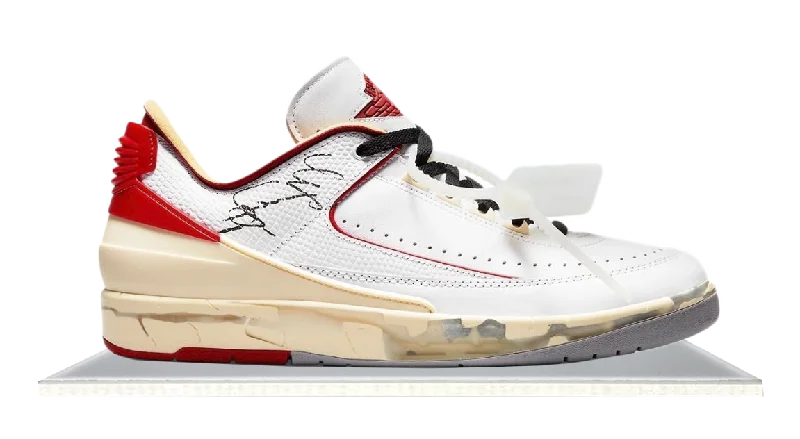 Men's narrow - width sneakers for a snug fitJordan 2 Retro Low Off-White White Red