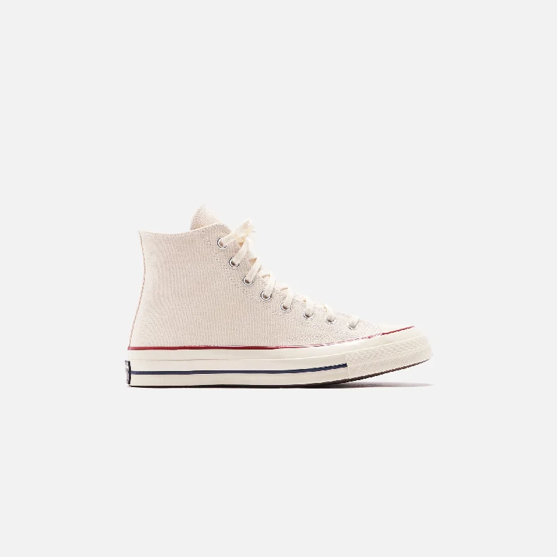Men's casual sneakers with a woven upper for a unique textureConverse Chuck Taylor '70 High - Parchment / Garnet / Egret