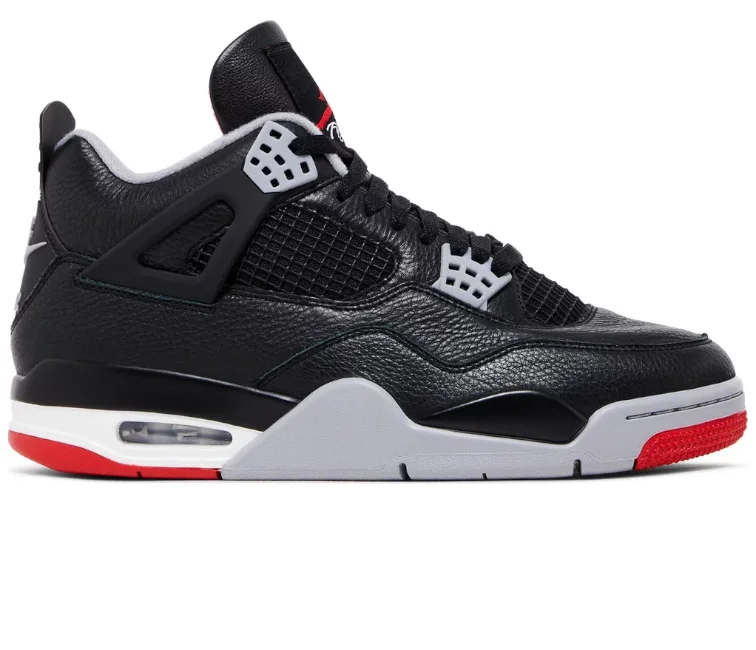 Men's tennis sneakers with a non - slip outsoleMen's Nike Air Jordan 4 Retro (Bred Reimagined)