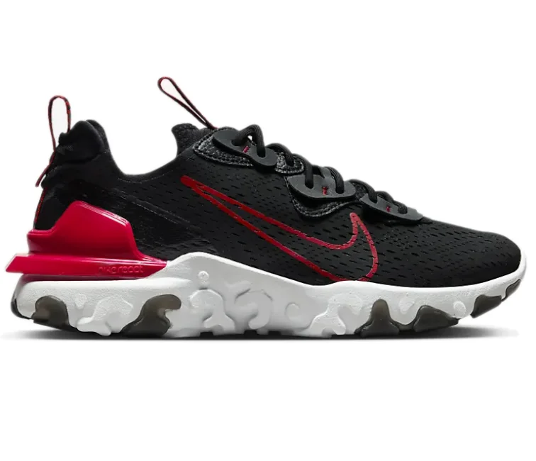 Men's affordable yet stylish sneakers for everyday wearMen's Nike React Vision Dimsix (Black/Red)