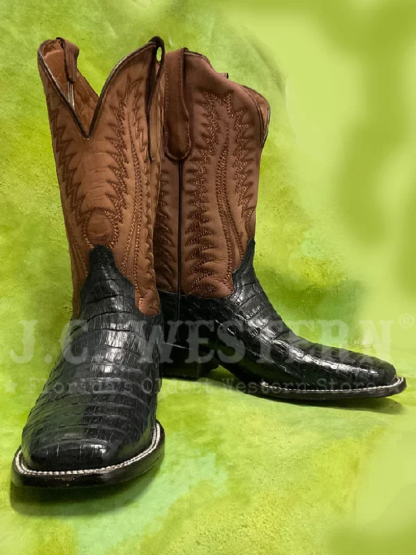 Vintage - style men's cowboy boots with a square toeCorral L6053 Mens Embroidery Wide Square Toe Caiman Boot Navy Blue Moka Vintage - style men's cowboy boots with a square toeCorral L6053 Mens Embroidery Wide Square Toe Caiman Boot Navy Blue Moka