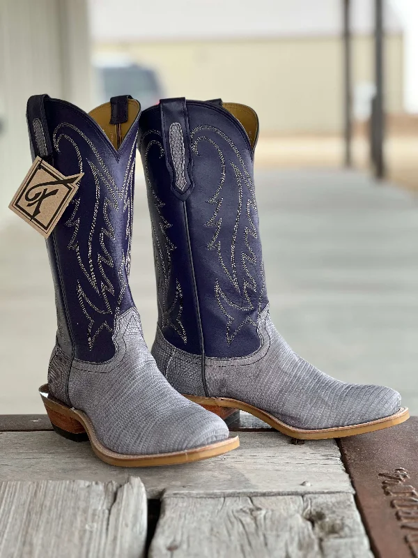 Men's cowboy boots with a silver - toned buckleFenoglio Boot Co. | Grey Vintage Lizard Boot Men's cowboy boots with a silver - toned buckleFenoglio Boot Co. | Grey Vintage Lizard Boot