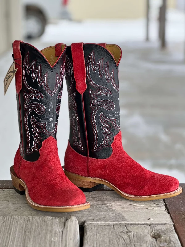 Men's genuine leather cowboy boots with a pointed toeFenoglio Boot Co. | Red Arizona Roughout Boot Men's genuine leather cowboy boots with a pointed toeFenoglio Boot Co. | Red Arizona Roughout Boot