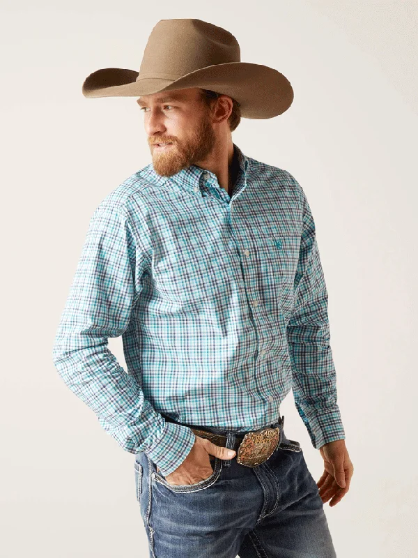 Men's western boots with a leather - wrapped heel and a smooth finishAriat 10046234 Mens Pro Series Bailey Fitted Shirt Turquoise Men's western boots with a leather - wrapped heel and a smooth finishAriat 10046234 Mens Pro Series Bailey Fitted Shirt Turquoise