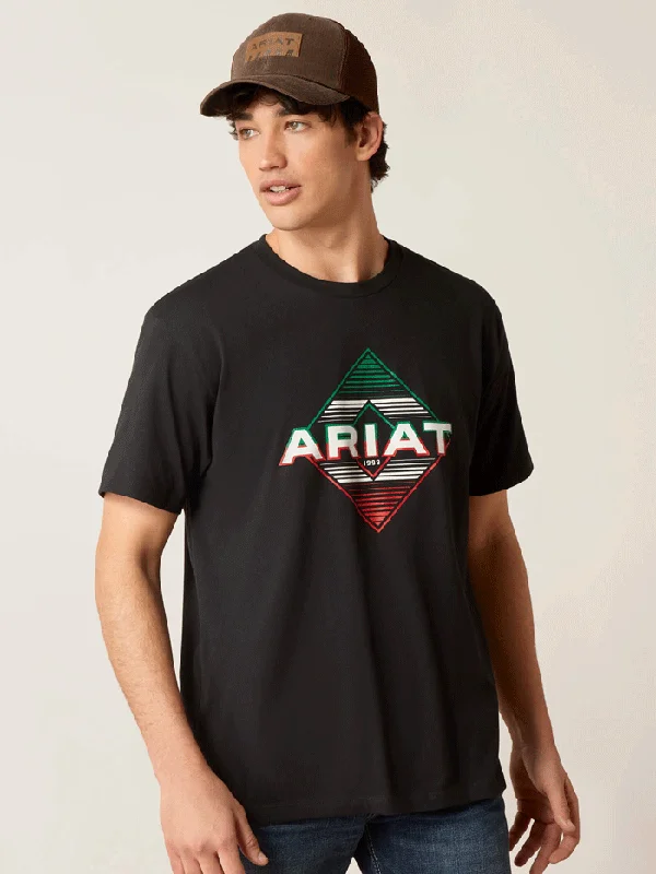 Men's western boots with a leather - wrapped heel and a smooth finishAriat 10047615 Mens Durango Diamond Short Sleeve Tee Black Men's western boots with a leather - wrapped heel and a smooth finishAriat 10047615 Mens Durango Diamond Short Sleeve Tee Black