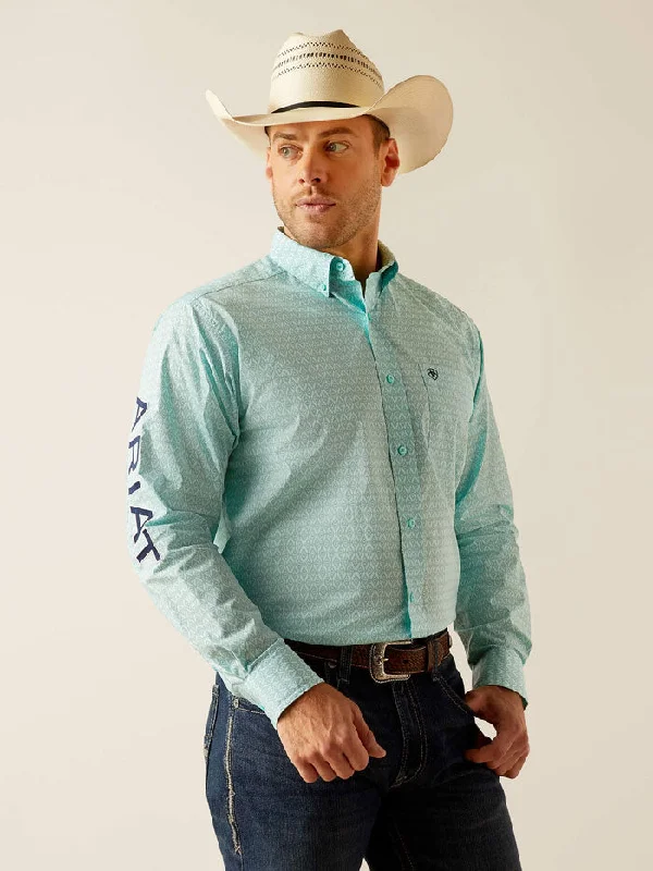Men's western boots with a high - quality leather upper and a suede liningAriat 10048394 Mens Team Gian Classic Fit Shirt Light Aqua Men's western boots with a high - quality leather upper and a suede liningAriat 10048394 Mens Team Gian Classic Fit Shirt Light Aqua