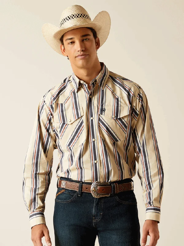 Men's western boots with a distressed leather finish for a rugged lookAriat 10048435 Mens Phillip Classic Fit Shirt Beige Men's western boots with a distressed leather finish for a rugged lookAriat 10048435 Mens Phillip Classic Fit Shirt Beige