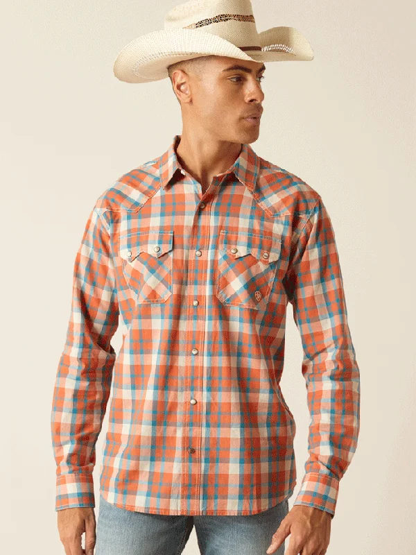 Alligator - embossed men's western boots for a bold statementAriat 10048497 Mens Hilario Retro Fit Shirt Arabesque Orange Alligator - embossed men's western boots for a bold statementAriat 10048497 Mens Hilario Retro Fit Shirt Arabesque Orange