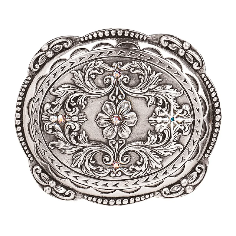 Men's western boots with a scalloped edge and a pull - on strapOval Dotted Edge Floral Crystal Belt Buckle Men's western boots with a scalloped edge and a pull - on strapOval Dotted Edge Floral Crystal Belt Buckle